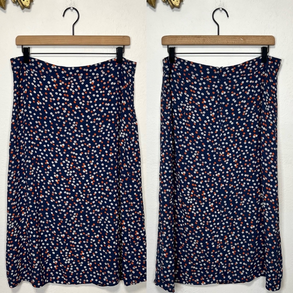Madewell Ladybug Floral Midi Skirt